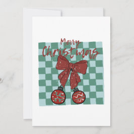 Merry Christmas Red Bow Ornaments Design Inbjudningar