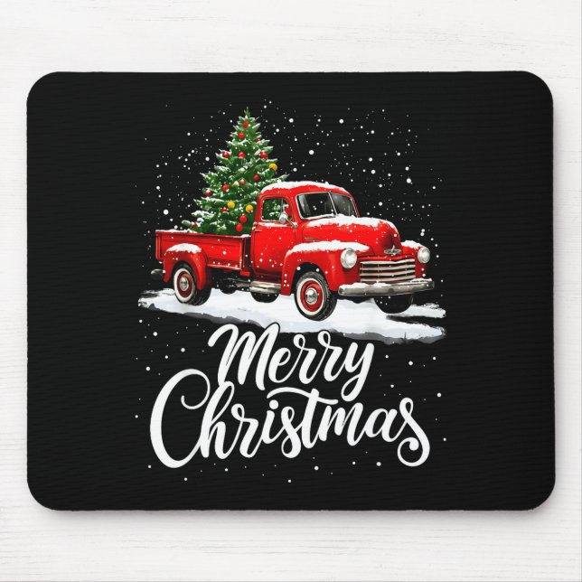 Merry Christmas Red Truck Family Matching Christma Musmatta (Framsidan)