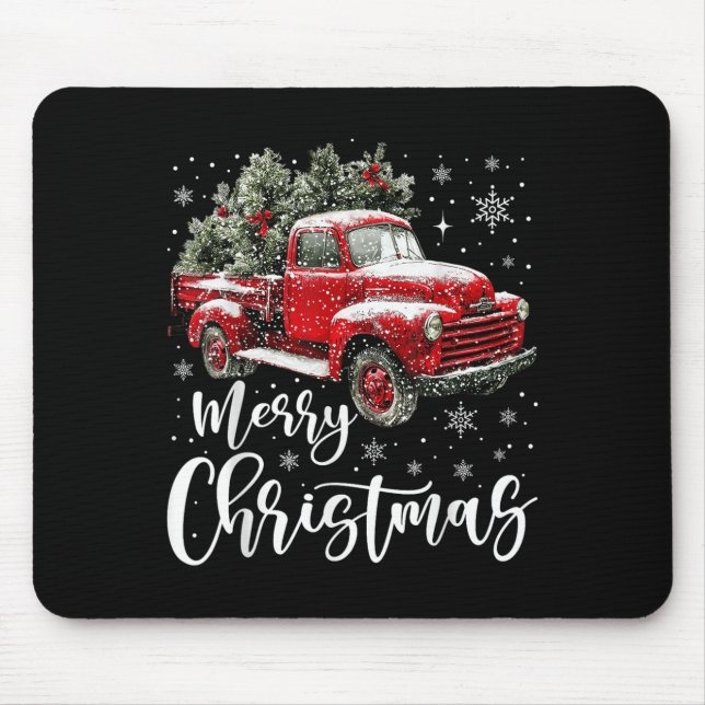 Merry Christmas Red Truck Family Matching Christma Musmatta (Framsidan)