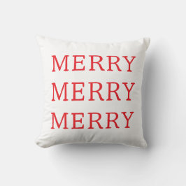 Merry Christmas Red & White Throw Pillow Kudde