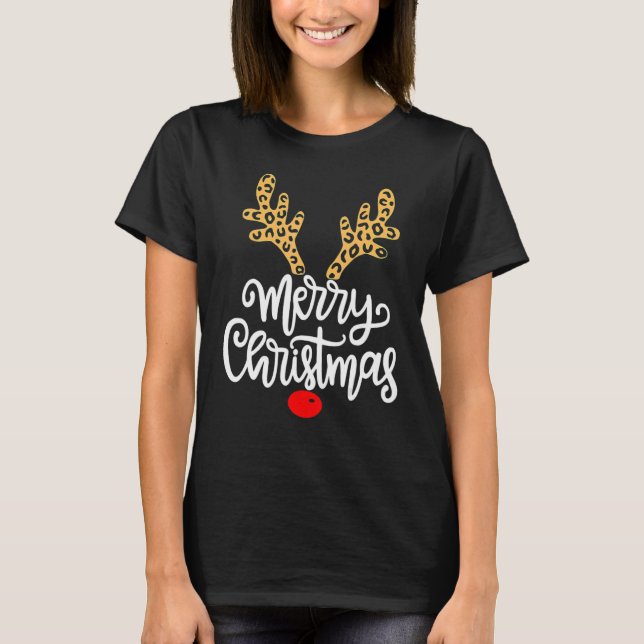 Merry Christmas  Reindeer Christmas  Family T Shirt (Framsida)
