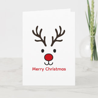 Merry Christmas Reindeer Cute Xmas Personalized Kort