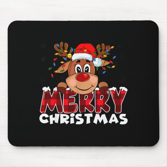 Merry Christmas Reindeer Men Women Family Matching Musmatta (Framsidan)