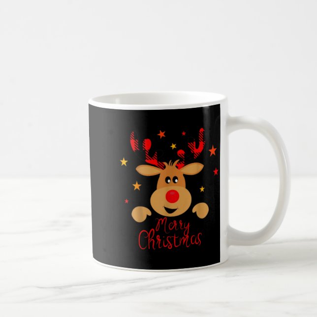 Merry Christmas Reindeer Men Women Kids Matching R Kaffemugg (Höger)