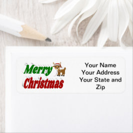 Merry Christmas Rens typografi Returadress Etikett