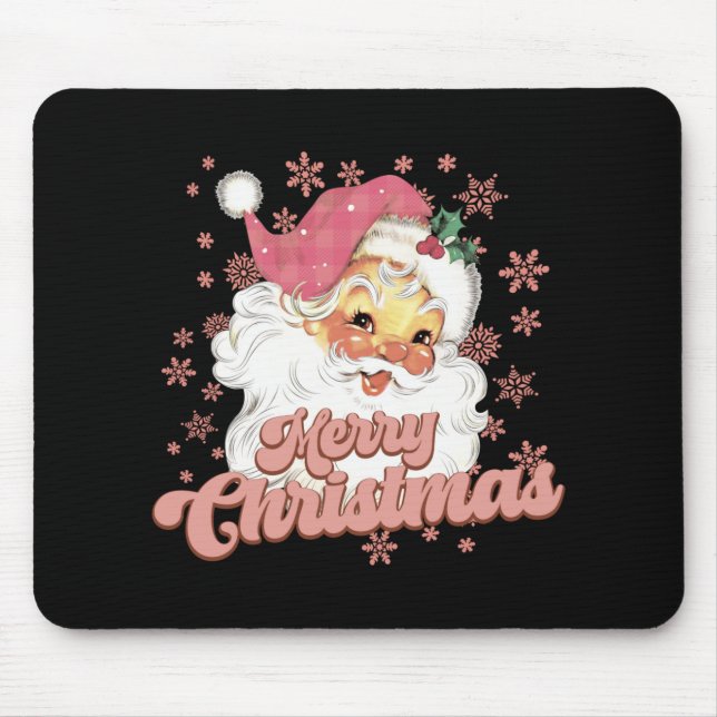 Merry Christmas Retro Tygraphy Santa Nk Hat T Shir Musmatta (Framsidan)