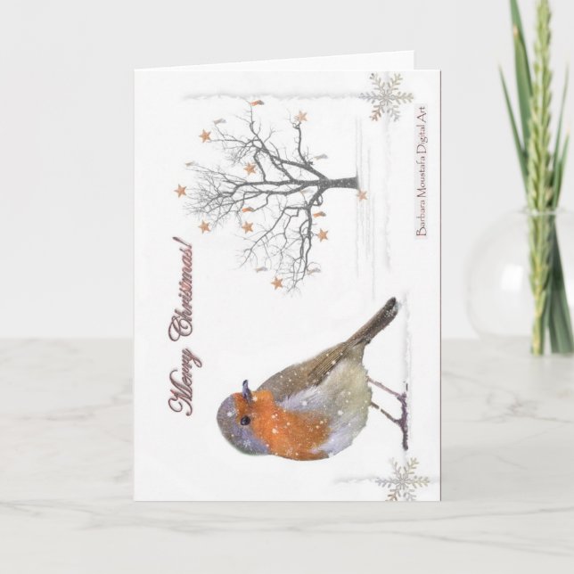 Merry Christmas Robin Helgkort (Framsida)