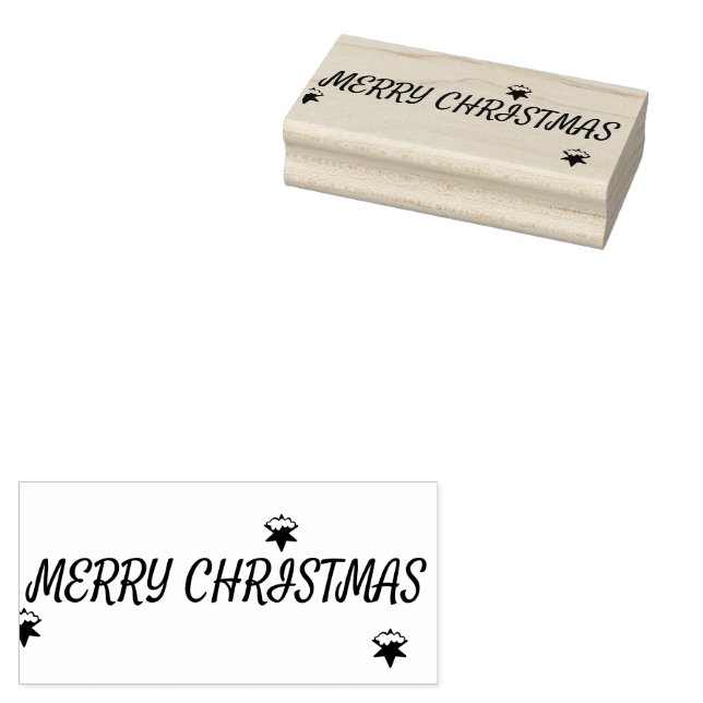 Merry Christmas Rubber Stamp Stämpel (Stämplad)