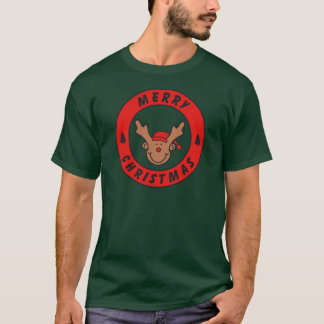 Merry Christmas Rudolf Rentier mit baum T-shirt