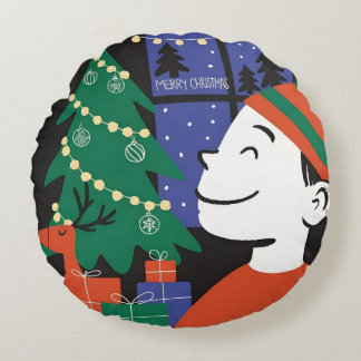 Merry Christmas Rund Kudde