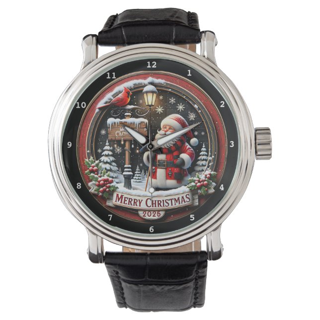 Merry Christmas Santa and Lantern Armbandsur (Framsida)