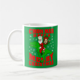 merry christmas santa biden kamala harris dinosaur kaffemugg