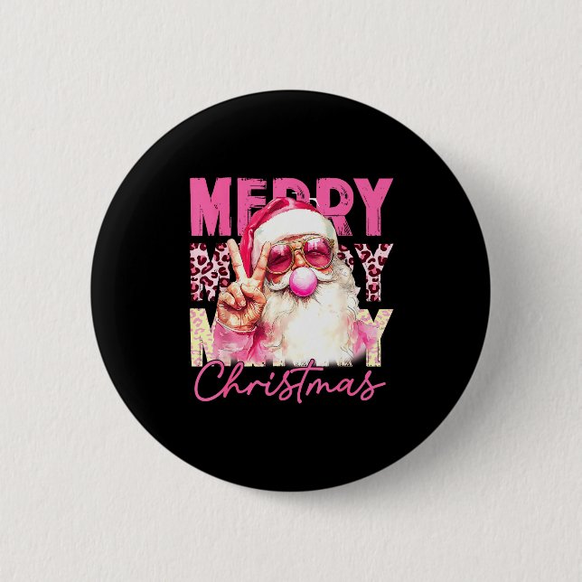 Merry Christmas Santa Bubble Gum Nk Xmas Family Me Knapp (Framsida)