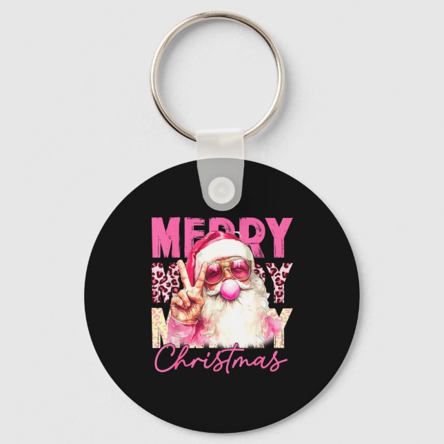 Merry Christmas Santa Bubble Gum Nk Xmas Family Me Nyckelring (Framsida)