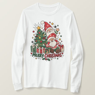 Merry Christmas Santa & Christmas Tree Holiday Des T Shirt