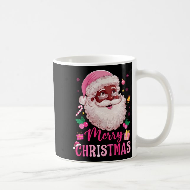 Merry Christmas Santa Claus Black Afro African Ame Kaffemugg (Höger)