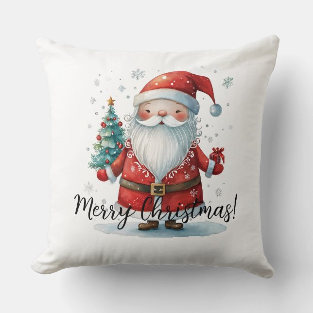 Merry Christmas Santa Claus Kudde (Framsida)