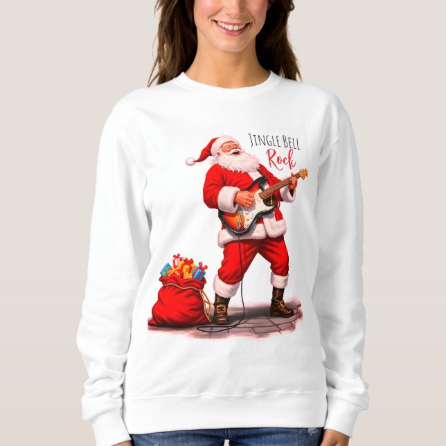 Merry Christmas Santa Clause Jingle Bell Rock T Shirt (Framsida)