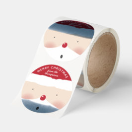 Merry Christmas Santa Cute Fun Personalized Name  Runt Klistermärke