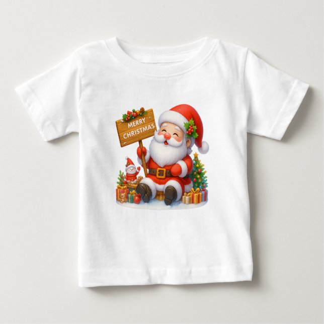 Merry Christmas Santa Funny T-Shirt. T Shirt (Framsida)