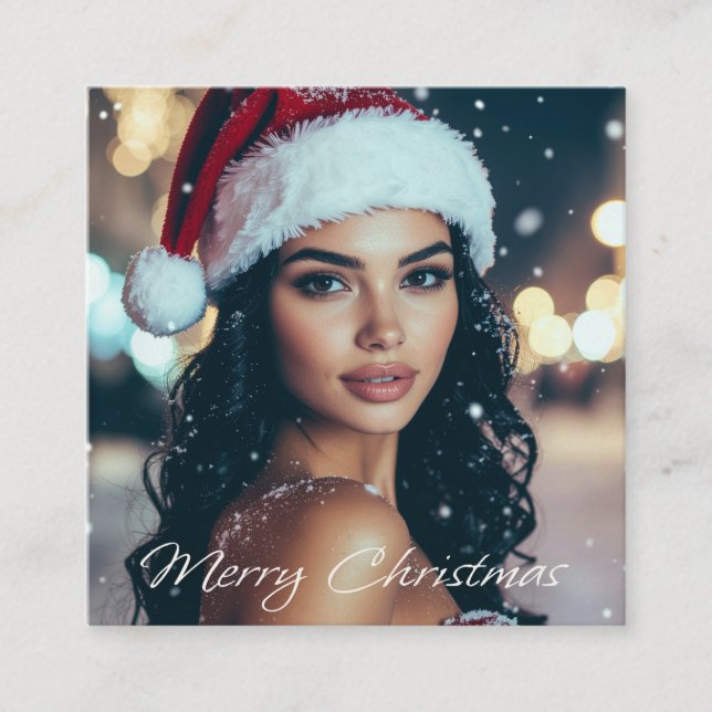 Merry Christmas - Santa Girl Tilläggskort (Framsida)