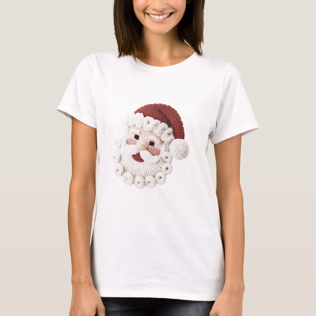 Merry Christmas Santa Latch Hook T Shirt (Framsida)
