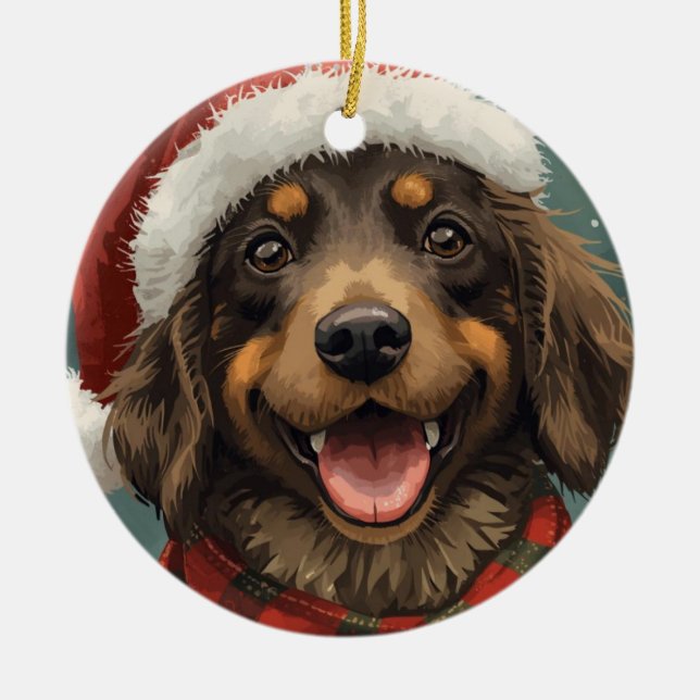 Merry Christmas Santa Paws Dog Ornament (Framsidan)