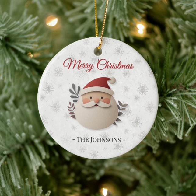 Merry Christmas Santa – Personalized Family  Julgransprydnad Keramik (Träd)