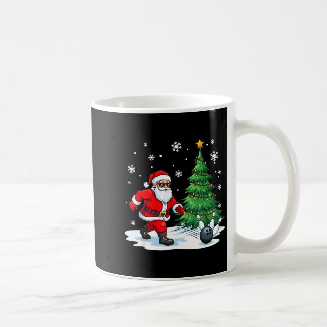 Merry Christmas Santa Playing Bowling Srt Lovers  Kaffemugg (Höger)