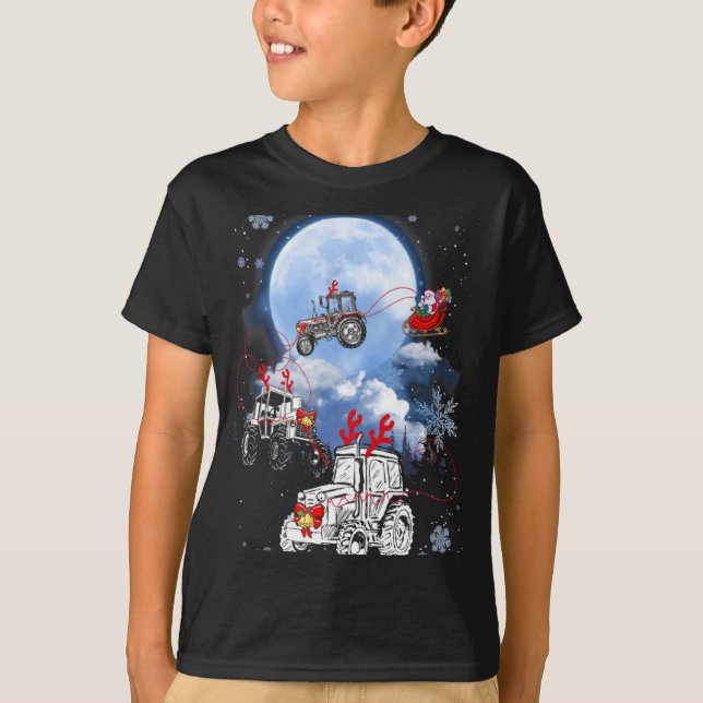 Merry Christmas Santa Ride Truck Sleigh Xmas Paj T T Shirt (Framsida)