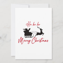 Merry Christmas Santa Sleigh And Reindeer Julkort