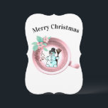 Merry Christmas Santa Snowman Flat Greeting Card<br><div class="desc">Christmas Flat Greeting Card

Send love to your loved ones this unique Christmas flat greeting card.

Something for everyone,  Maria lurdis afonso,  
https://www.zazzle.com/succeedinbeautybarb</div>