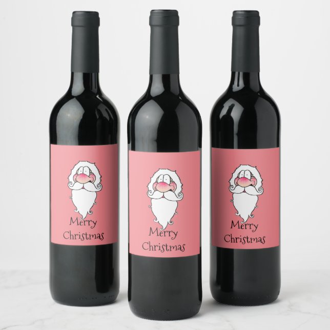 Merry Christmas Santa Wine Bottle Labels Vinflaska Etikett (Flaskor)
