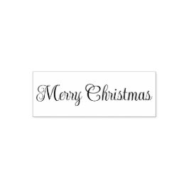 Merry Christmas Script Text Template Självfärgande Stämpel