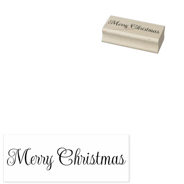 Merry Christmas Script Text Template Stämpel (Stämplad)