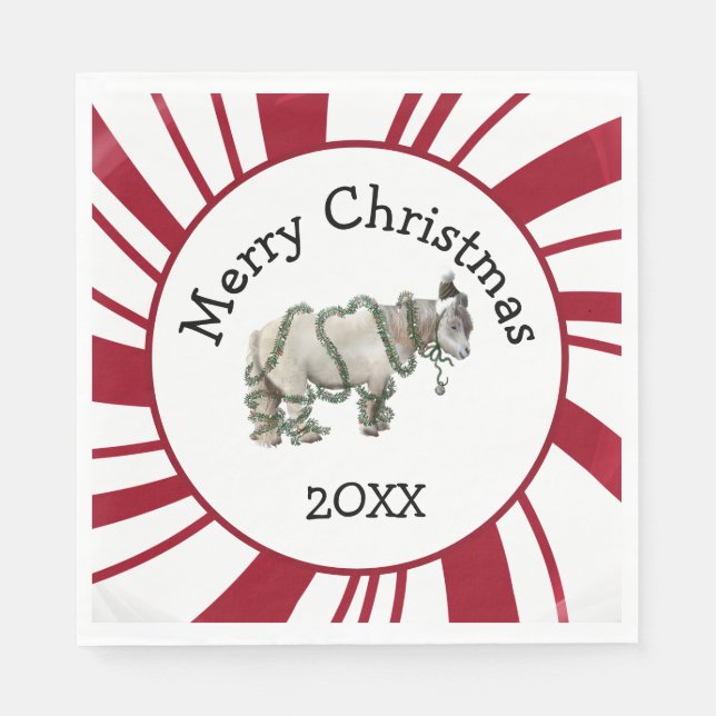 Merry Christmas Shetland Pony Pappersservett (Framsidan)