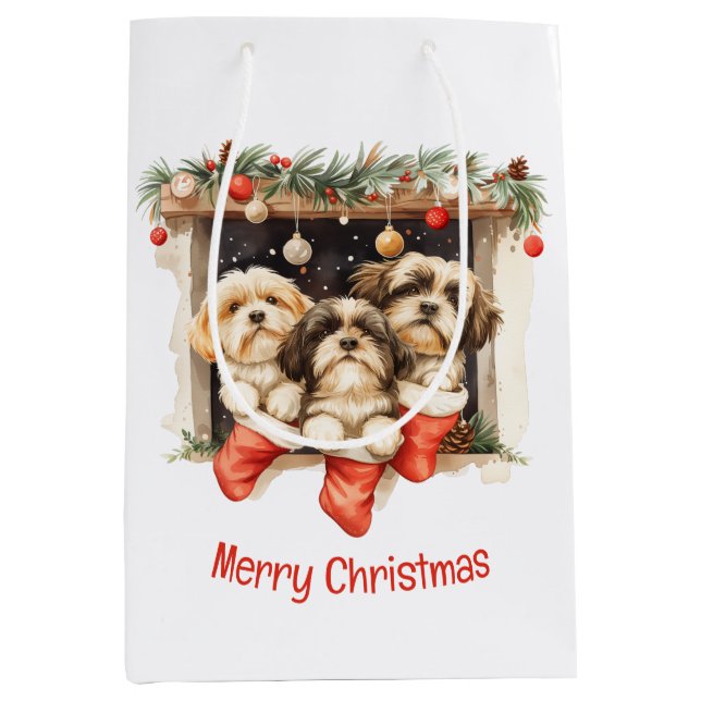 Merry Christmas Shih Tzu Dogs (Framsidan)