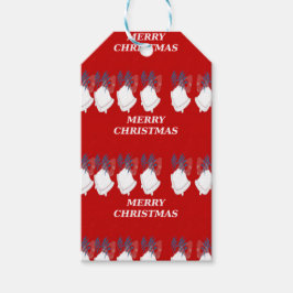 Merry Christmas Simple Red Border Text Gift Tag Presentetikett