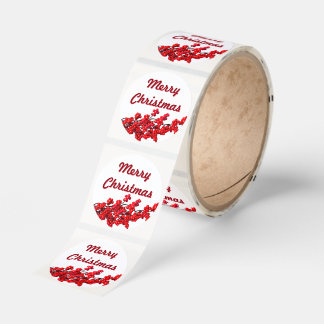 Merry Christmas Simple Retro Runt Klistermärke