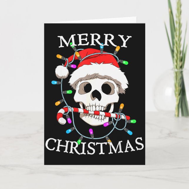 Merry Christmas Skull Skeleton Men Women  Kort (Framsida)