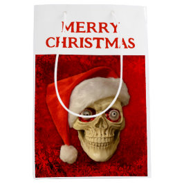 Merry Christmas. Skull wearing Santa hat