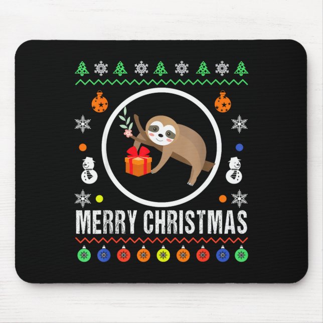 Merry Christmas Sloth Ugly Sweater Xmas Knit Sloth Musmatta (Framsidan)