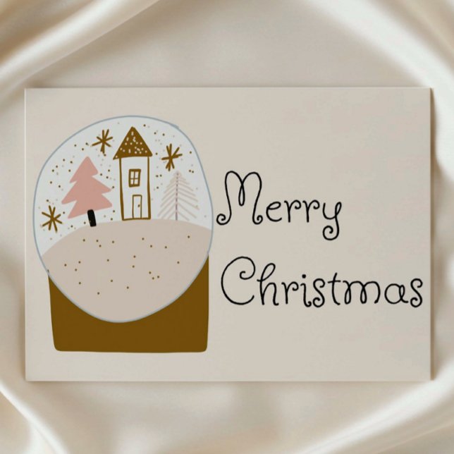 Merry Christmas, snow globe design  Helg Vykort (Skapare uppladdad)