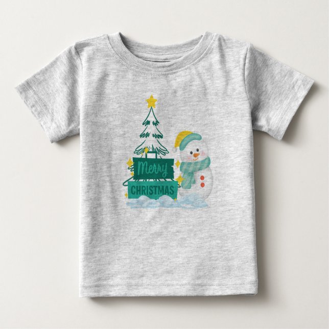 Merry Christmas Snow T-shirt (Framsida)
