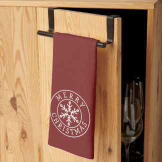 Merry Christmas Snowflake Kökshandduk