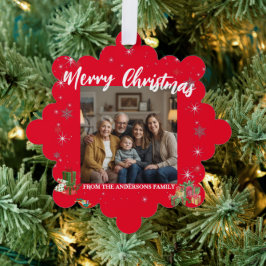 Merry Christmas Snowflake Photo Personal Family N