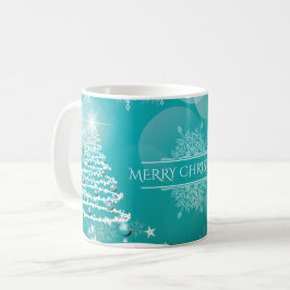 Merry Christmas Snowflakes Tree Flowers & Stars Kaffemugg