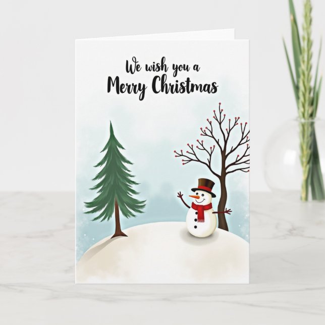 Merry Christmas Snowman Card Kort (Framsida)