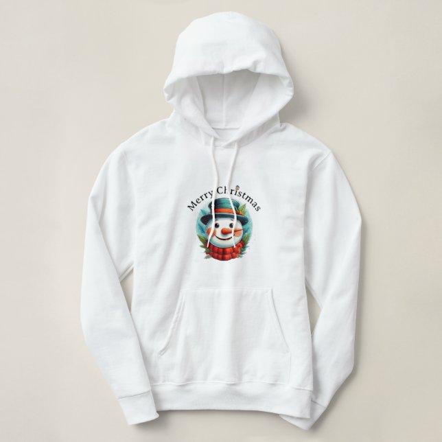 Merry Christmas Snowman Hoodie –  Winter Holiday T Shirt (Design framsida)