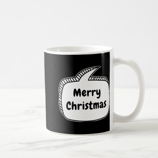 Merry Christmas Speech Bubble T Shirt  Kaffemugg (Höger)